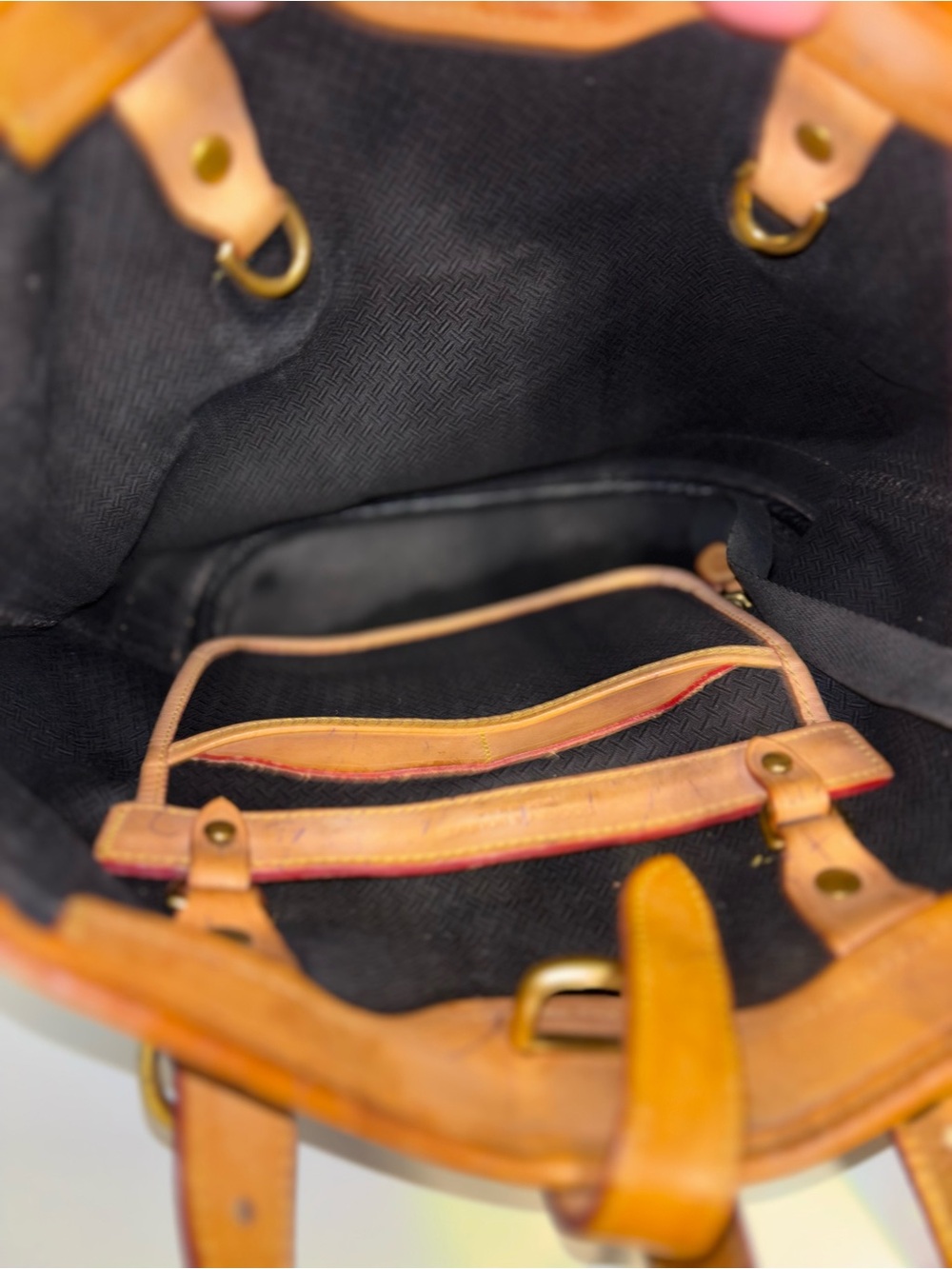 Vintage Dooney & Bourke **PROJECT** black cabriolet Tote Vachetta USA Distressed - Picture 14 of 16